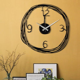 Wallity Gergo Reloj de Pared Decorativo de Metal Negro